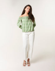 Bubble Hem Bardot Top