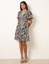 Coconut Button Shirred Waist Dress