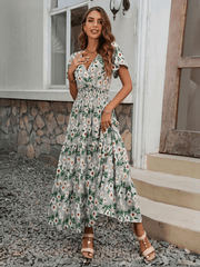 Yasmin Floral V-Neck Maxi Dress