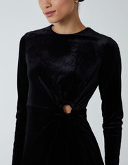 High Neck With Keyhole Detail & Long Sleeve Dress