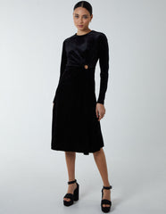 High Neck With Keyhole Detail & Long Sleeve Dress