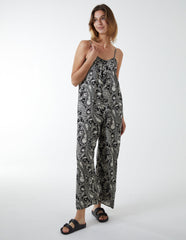 Oversized Paisley Wide Leg Jumpsuit