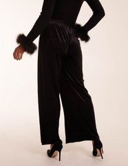 Sparkling Velour Wide Leg Trousers
