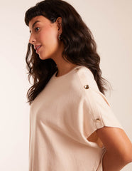 Oversized Button Shoulder Top