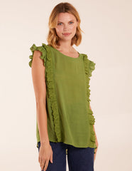 Button Back Frill Top