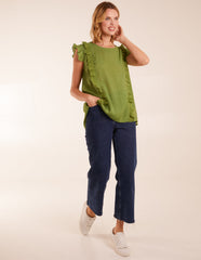 Button Back Frill Top