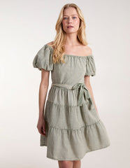 Milkmaid Puff Sleeve Mini Dress