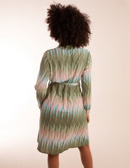 Zig Zag Print Shirt Dress