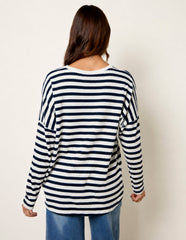 Cut and Sew Knit Stripe Top