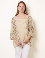 Zig Zag Round Neck Oversized Top
