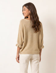 Frill Sleeve Metallic Top