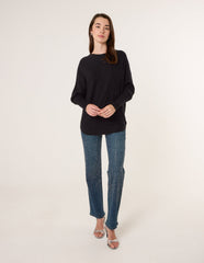 Batwing Jumper With Back Diamante Detailing