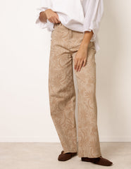 Floral Printed Flared Jeans