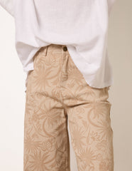 Floral Printed Flared Jeans