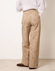 Floral Printed Flared Jeans