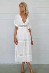 Charlotte Boho Maxi Dress - White