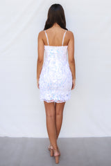 Evelina Mini Dress - White Sequin