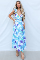Giselle Maxi Dress - Blue Floral