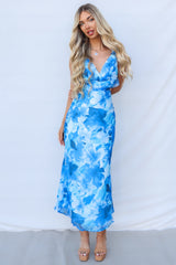 Jovia Maxi Dress - Blue Floral