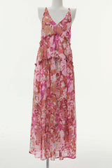 Soleil Printed Chiffon Maxi Dress - purple