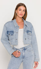 Generation Love Delan EMB Denim Jacket in Light Blue