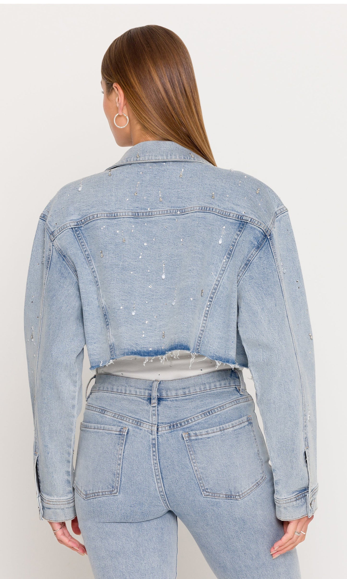 Generation Love Delan EMB Denim Jacket in Light Blue