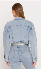Generation Love Delan EMB Denim Jacket in Light Blue