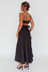 Bondi Waist Tie Maxi Skirt Black
