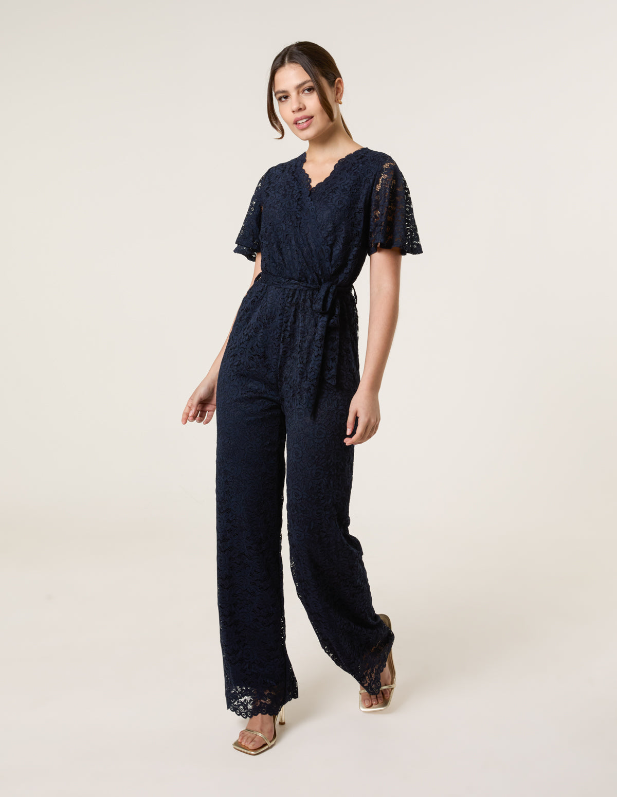 Lace Wrap Over Jumpsuit