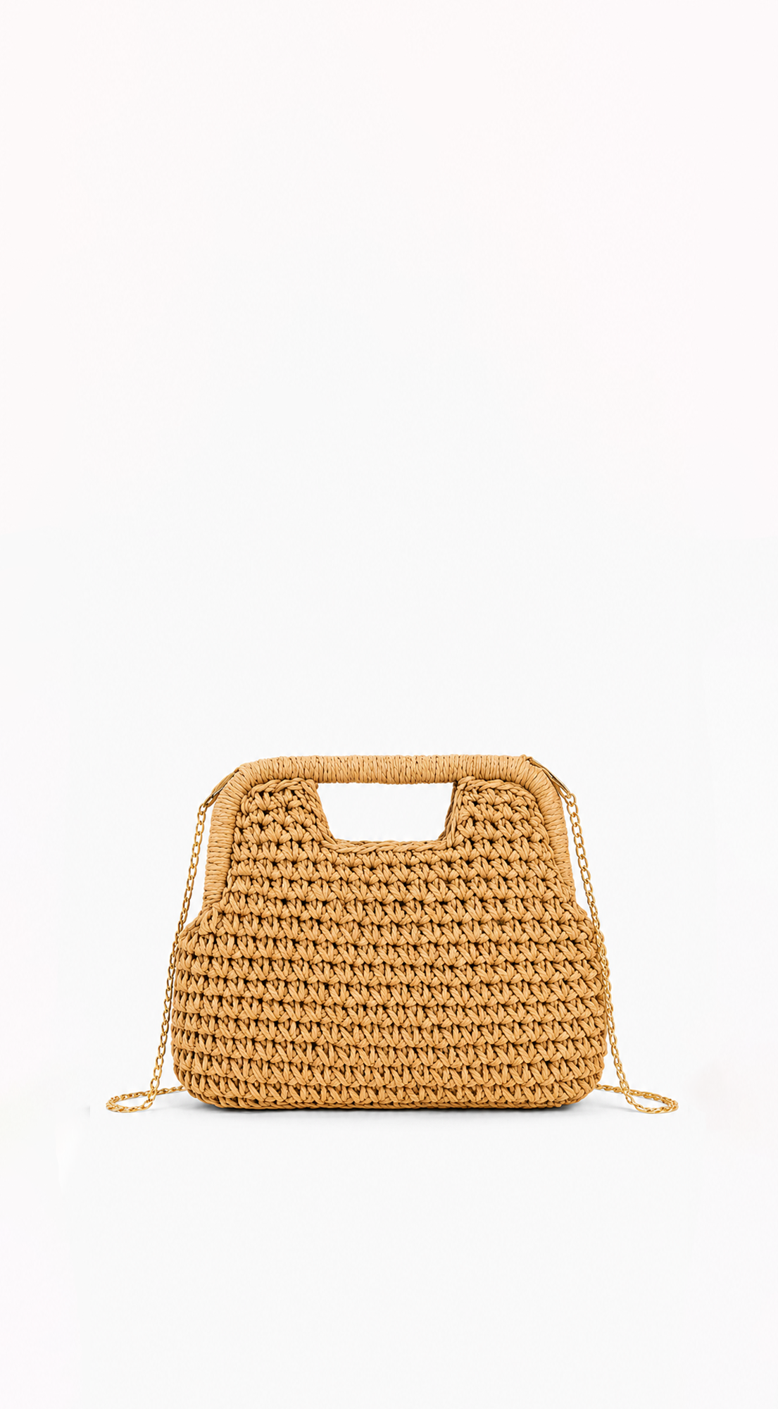 Palmira Faux Straw Clutch - Khaki