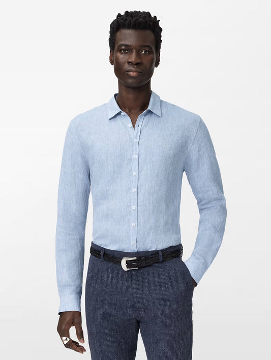 John Varvatos Bucks Shirt in Light Blue Heather