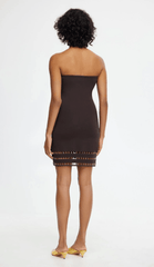 Acler Carbrook Mini Dress in Dark Coffee