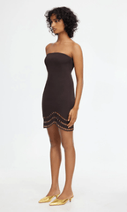 Acler Carbrook Mini Dress in Dark Coffee