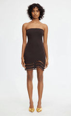 Acler Carbrook Mini Dress in Dark Coffee