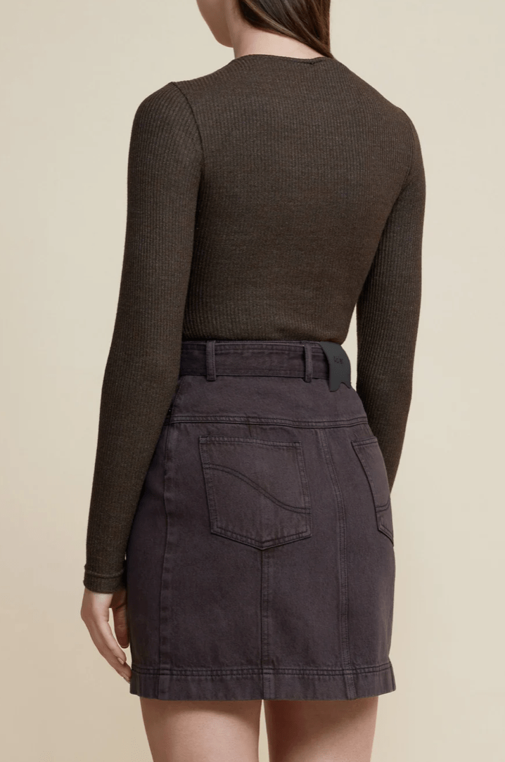 Acler Hawkin Skirt in Dark Mocha