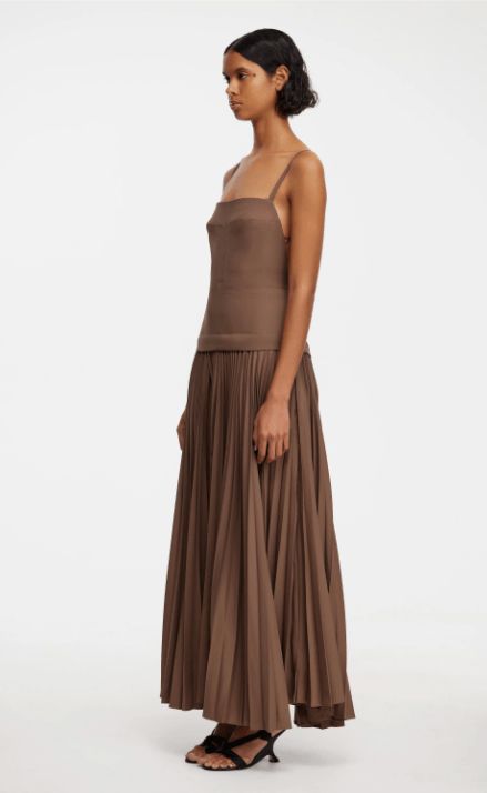 Acler Leasgill Midi Dress in Sepia