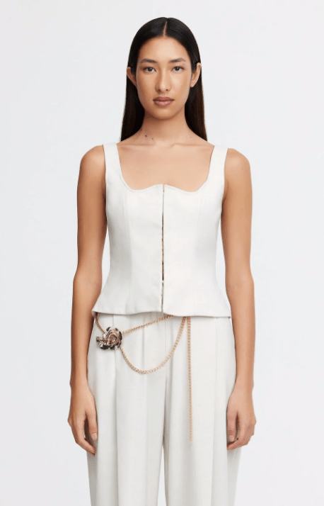 Acler Newbewick Top in Pearl