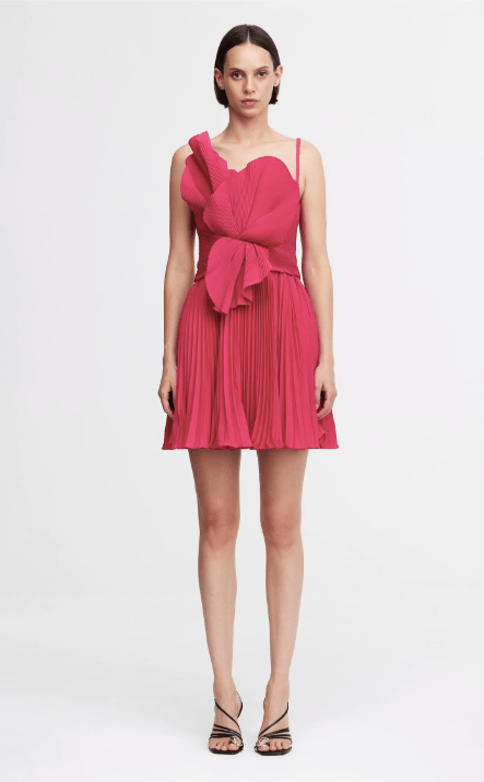 Acler Newtie Mini Dress Berry Pink