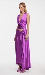 Acler Yewdale Maxi Skirt in Deep Mulberry
