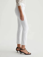 AG Mari Crop Slim Mid Rise Denim in Gallery White