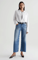 AG Saige Wide Leg Crop Denim in 14 Years Wilshire