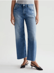 AG Saige Wide Leg Crop Denim in 14 Years Wilshire