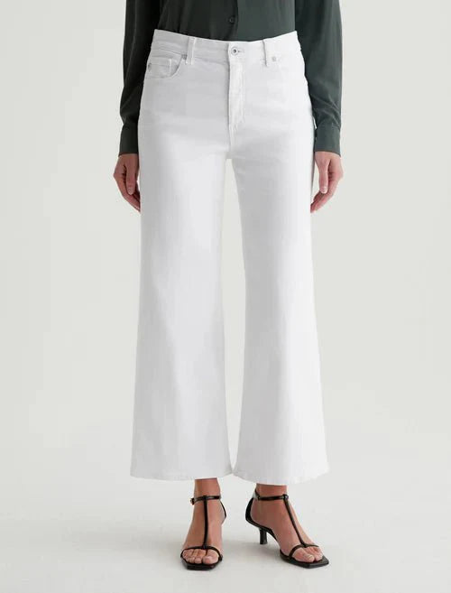AG Saige Wide Leg Crop in Gallery White