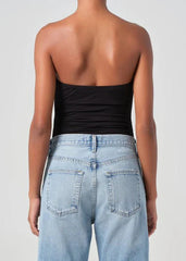 Agolde Gwyneth Strapless Bodysuit in Black