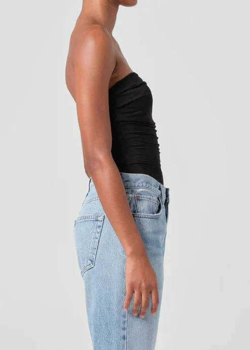 Agolde Gwyneth Strapless Bodysuit in Black