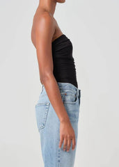 Agolde Gwyneth Strapless Bodysuit in Black