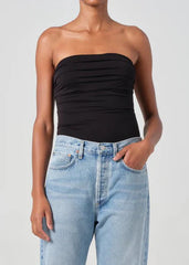 Agolde Gwyneth Strapless Bodysuit in Black