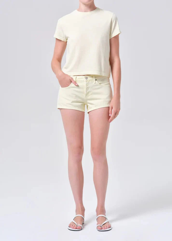 Agolde Low Rise Parker Short in Lemon Zest