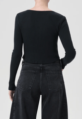 Agolde Nova Long Sleeve Tee in Beetle
