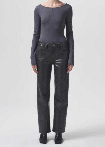Agolde Sloane Mid Rise Straight Jean in Smoke
